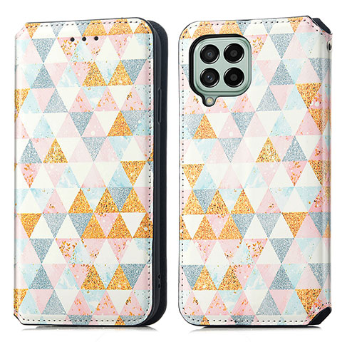 Coque Portefeuille Motif Fantaisie Livre Cuir Etui Clapet S02D pour Samsung Galaxy M53 5G Blanc