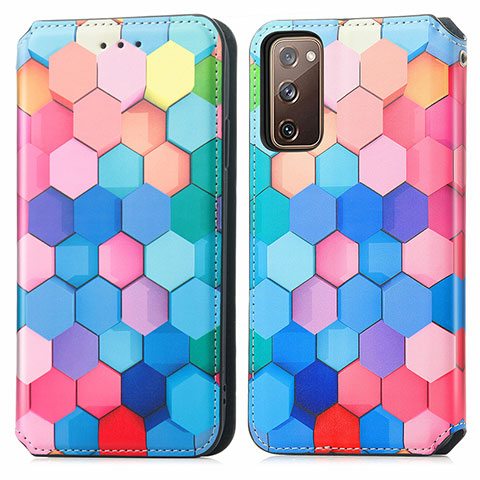 Coque Portefeuille Motif Fantaisie Livre Cuir Etui Clapet S02D pour Samsung Galaxy S20 FE 4G Colorful