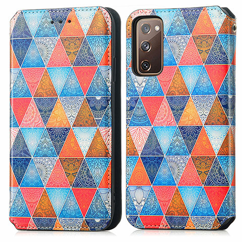 Coque Portefeuille Motif Fantaisie Livre Cuir Etui Clapet S02D pour Samsung Galaxy S20 FE 4G Marron