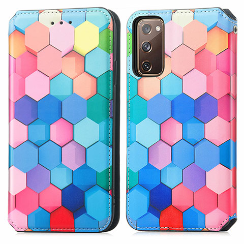 Coque Portefeuille Motif Fantaisie Livre Cuir Etui Clapet S02D pour Samsung Galaxy S20 FE 5G Colorful