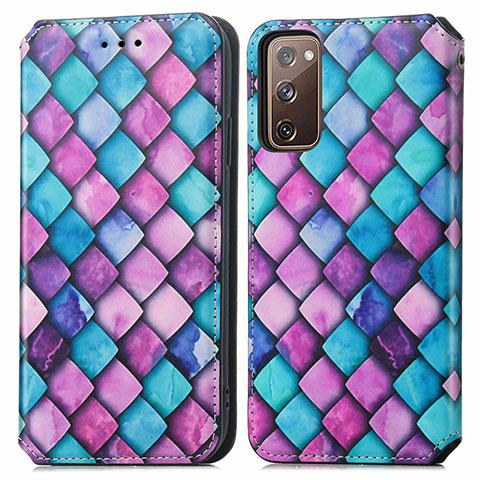 Coque Portefeuille Motif Fantaisie Livre Cuir Etui Clapet S02D pour Samsung Galaxy S20 FE 5G Violet