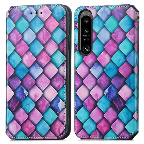 Coque Portefeuille Motif Fantaisie Livre Cuir Etui Clapet S02D pour Sony Xperia 1 IV SO-51C Violet