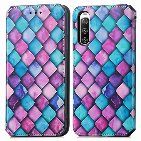 Coque Portefeuille Motif Fantaisie Livre Cuir Etui Clapet S02D pour Sony Xperia 10 IV SO-52C Violet