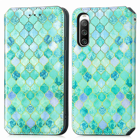 Coque Portefeuille Motif Fantaisie Livre Cuir Etui Clapet S02D pour Sony Xperia 10 IV SOG07 Vert