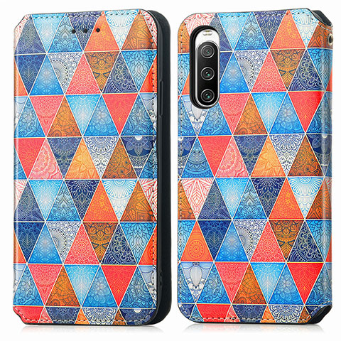 Coque Portefeuille Motif Fantaisie Livre Cuir Etui Clapet S02D pour Sony Xperia 10 V Marron