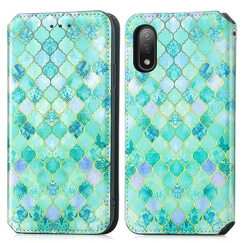 Coque Portefeuille Motif Fantaisie Livre Cuir Etui Clapet S02D pour Sony Xperia Ace II SO-41B Vert