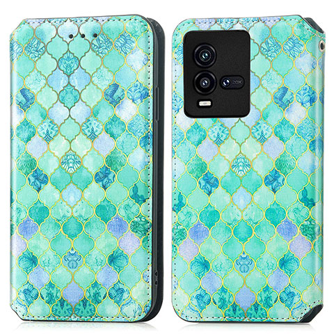 Coque Portefeuille Motif Fantaisie Livre Cuir Etui Clapet S02D pour Vivo iQOO 9T 5G Vert