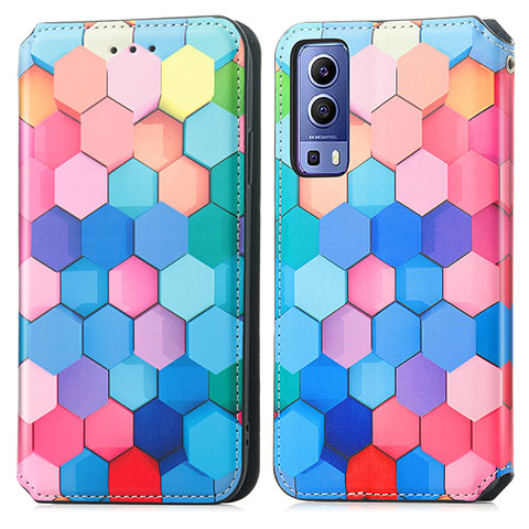 Coque Portefeuille Motif Fantaisie Livre Cuir Etui Clapet S02D pour Vivo iQOO Z3 5G Colorful