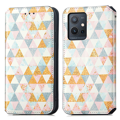 Coque Portefeuille Motif Fantaisie Livre Cuir Etui Clapet S02D pour Vivo iQOO Z6 5G Blanc