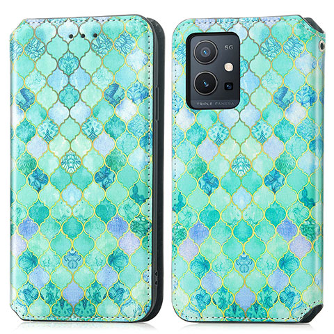 Coque Portefeuille Motif Fantaisie Livre Cuir Etui Clapet S02D pour Vivo iQOO Z6 5G Vert