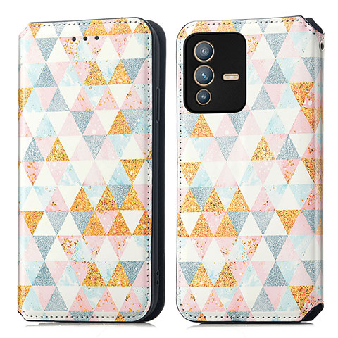 Coque Portefeuille Motif Fantaisie Livre Cuir Etui Clapet S02D pour Vivo V23 Pro 5G Blanc