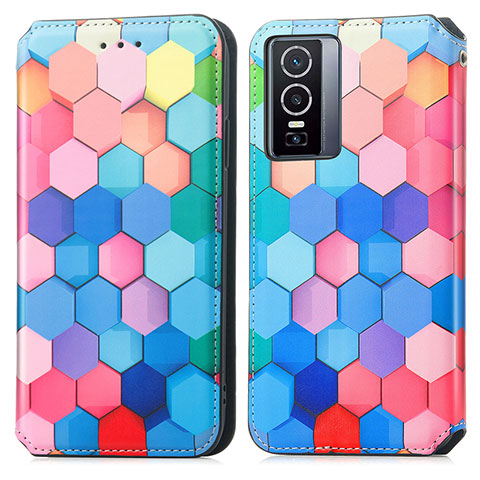 Coque Portefeuille Motif Fantaisie Livre Cuir Etui Clapet S02D pour Vivo Y76 5G Colorful