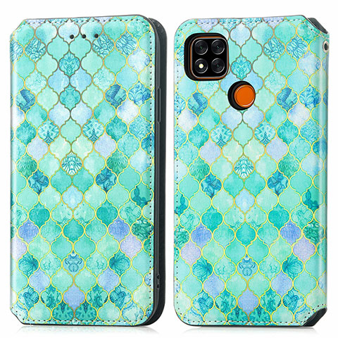 Coque Portefeuille Motif Fantaisie Livre Cuir Etui Clapet S02D pour Xiaomi POCO C3 Vert