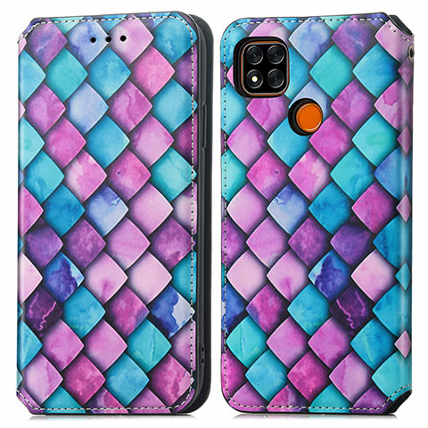 Coque Portefeuille Motif Fantaisie Livre Cuir Etui Clapet S02D pour Xiaomi POCO C3 Violet