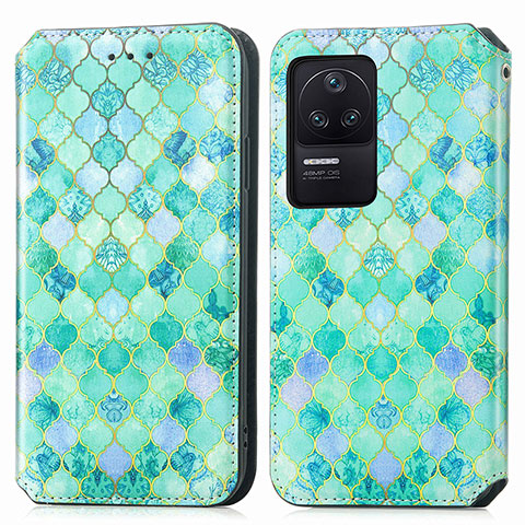 Coque Portefeuille Motif Fantaisie Livre Cuir Etui Clapet S02D pour Xiaomi Poco F4 5G Vert