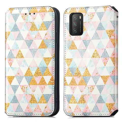 Coque Portefeuille Motif Fantaisie Livre Cuir Etui Clapet S02D pour Xiaomi Poco M3 Blanc