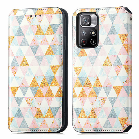 Coque Portefeuille Motif Fantaisie Livre Cuir Etui Clapet S02D pour Xiaomi Poco M4 Pro 5G Blanc