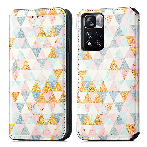 Coque Portefeuille Motif Fantaisie Livre Cuir Etui Clapet S02D pour Xiaomi Poco X4 NFC Blanc