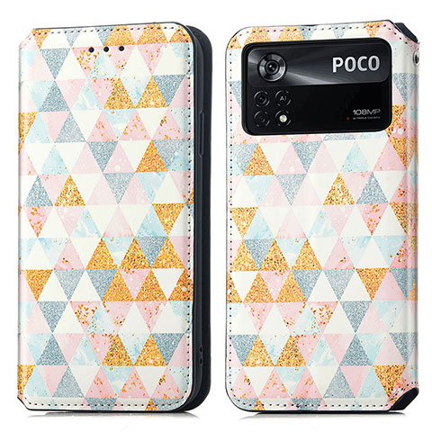 Coque Portefeuille Motif Fantaisie Livre Cuir Etui Clapet S02D pour Xiaomi Poco X4 Pro 5G Blanc