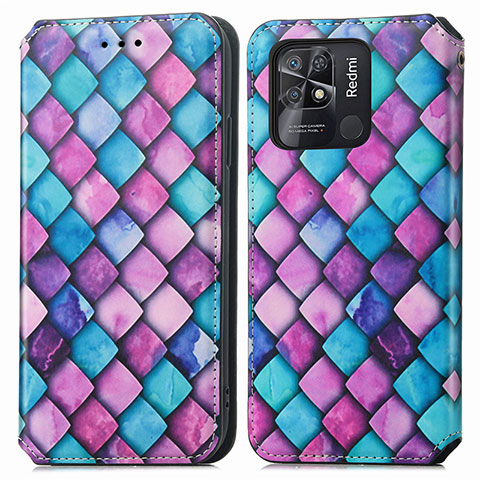 Coque Portefeuille Motif Fantaisie Livre Cuir Etui Clapet S02D pour Xiaomi Redmi 10C 4G Violet