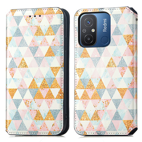 Coque Portefeuille Motif Fantaisie Livre Cuir Etui Clapet S02D pour Xiaomi Redmi 12C 4G Blanc