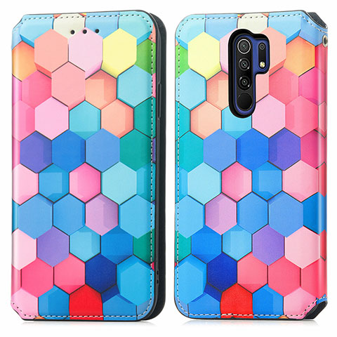 Coque Portefeuille Motif Fantaisie Livre Cuir Etui Clapet S02D pour Xiaomi Redmi 9 Colorful