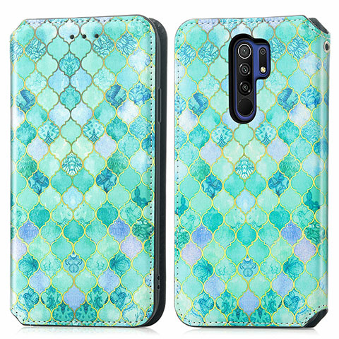 Coque Portefeuille Motif Fantaisie Livre Cuir Etui Clapet S02D pour Xiaomi Redmi 9 Prime India Vert