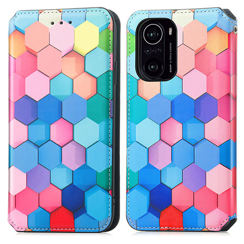 Coque Portefeuille Motif Fantaisie Livre Cuir Etui Clapet S02D pour Xiaomi Redmi K40 5G Colorful