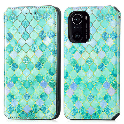 Coque Portefeuille Motif Fantaisie Livre Cuir Etui Clapet S02D pour Xiaomi Redmi K40 5G Vert