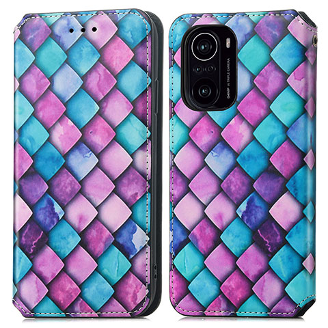 Coque Portefeuille Motif Fantaisie Livre Cuir Etui Clapet S02D pour Xiaomi Redmi K40 Pro 5G Violet