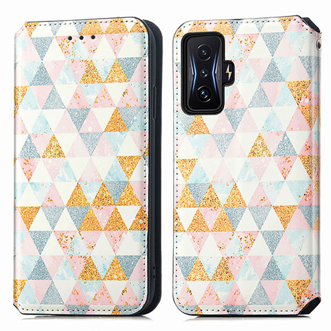 Coque Portefeuille Motif Fantaisie Livre Cuir Etui Clapet S02D pour Xiaomi Redmi K50 Gaming 5G Blanc