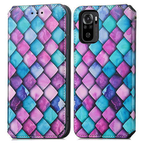 Coque Portefeuille Motif Fantaisie Livre Cuir Etui Clapet S02D pour Xiaomi Redmi Note 10 4G Violet