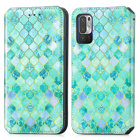 Coque Portefeuille Motif Fantaisie Livre Cuir Etui Clapet S02D pour Xiaomi Redmi Note 10 5G Vert