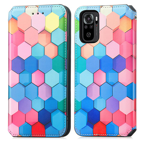 Coque Portefeuille Motif Fantaisie Livre Cuir Etui Clapet S02D pour Xiaomi Redmi Note 10S 4G Colorful