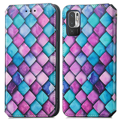 Coque Portefeuille Motif Fantaisie Livre Cuir Etui Clapet S02D pour Xiaomi Redmi Note 10T 5G Violet