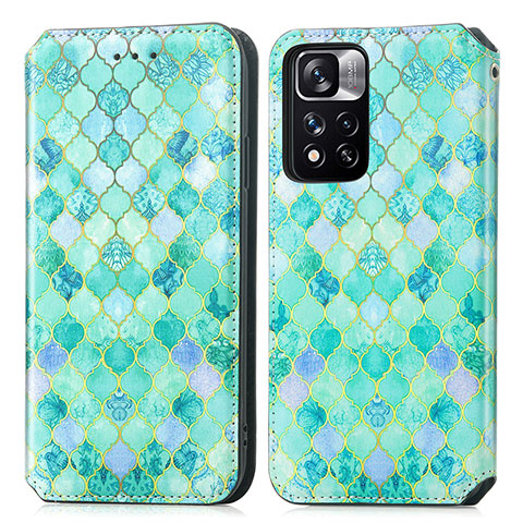 Coque Portefeuille Motif Fantaisie Livre Cuir Etui Clapet S02D pour Xiaomi Redmi Note 11 Pro+ Plus 5G Vert