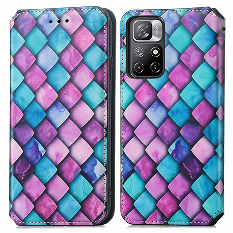 Coque Portefeuille Motif Fantaisie Livre Cuir Etui Clapet S02D pour Xiaomi Redmi Note 11T 5G Violet