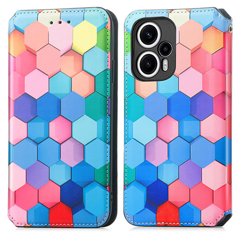 Coque Portefeuille Motif Fantaisie Livre Cuir Etui Clapet S02D pour Xiaomi Redmi Note 12 Turbo 5G Colorful