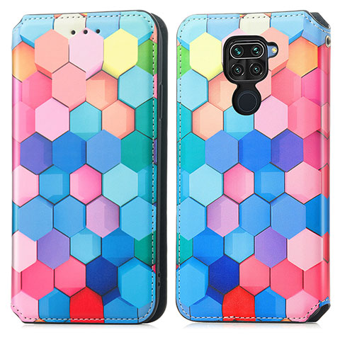 Coque Portefeuille Motif Fantaisie Livre Cuir Etui Clapet S02D pour Xiaomi Redmi Note 9 Colorful