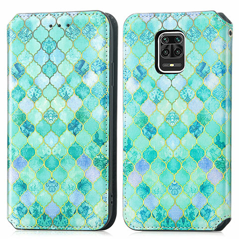 Coque Portefeuille Motif Fantaisie Livre Cuir Etui Clapet S02D pour Xiaomi Redmi Note 9 Pro Max Vert