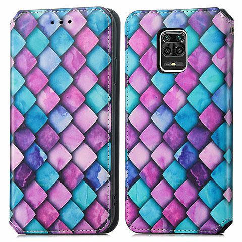 Coque Portefeuille Motif Fantaisie Livre Cuir Etui Clapet S02D pour Xiaomi Redmi Note 9 Pro Max Violet