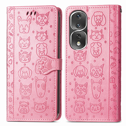 Coque Portefeuille Motif Fantaisie Livre Cuir Etui Clapet S03D pour Huawei Honor 80 Pro 5G Rose