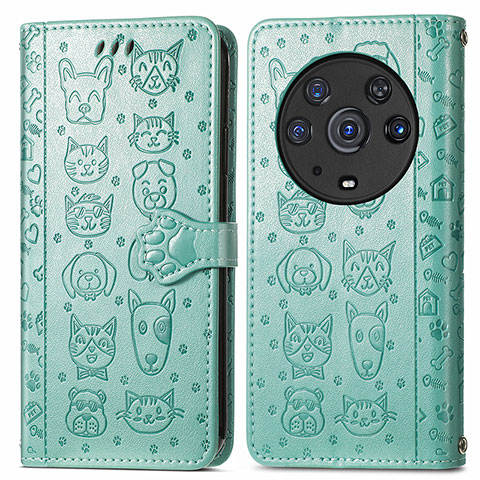 Coque Portefeuille Motif Fantaisie Livre Cuir Etui Clapet S03D pour Huawei Honor Magic3 Pro 5G Vert