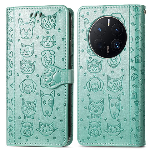 Coque Portefeuille Motif Fantaisie Livre Cuir Etui Clapet S03D pour Huawei Mate 50 Pro Vert