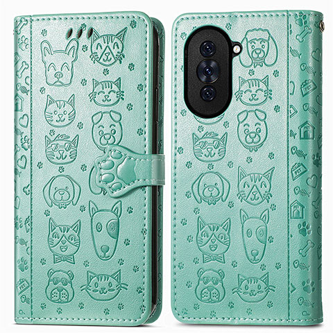 Coque Portefeuille Motif Fantaisie Livre Cuir Etui Clapet S03D pour Huawei Nova 10 Pro Vert