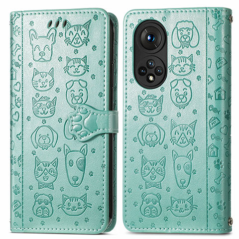 Coque Portefeuille Motif Fantaisie Livre Cuir Etui Clapet S03D pour Huawei Nova 9 Pro Vert