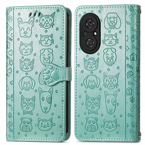 Coque Portefeuille Motif Fantaisie Livre Cuir Etui Clapet S03D pour Huawei Nova 9 SE Vert