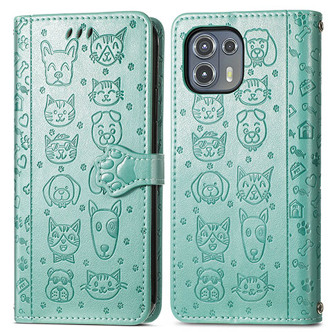 Coque Portefeuille Motif Fantaisie Livre Cuir Etui Clapet S03D pour Motorola Moto Edge 20 Lite 5G Vert