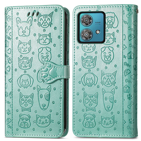 Coque Portefeuille Motif Fantaisie Livre Cuir Etui Clapet S03D pour Motorola Moto Edge 40 Neo 5G Vert