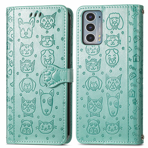 Coque Portefeuille Motif Fantaisie Livre Cuir Etui Clapet S03D pour Motorola Moto Edge Lite 5G Vert